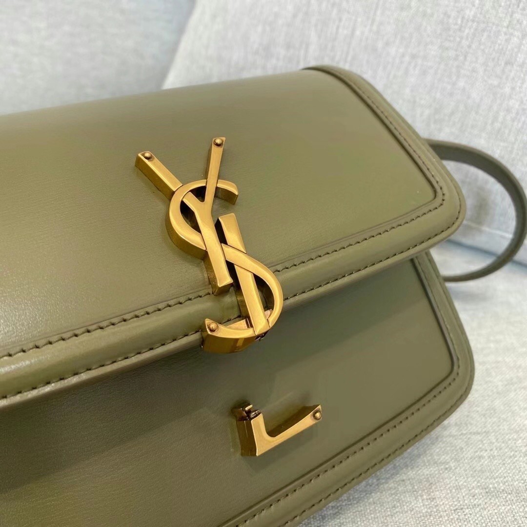 Saint Laurent Solferino Small Bag In Khaki Calfskin 974