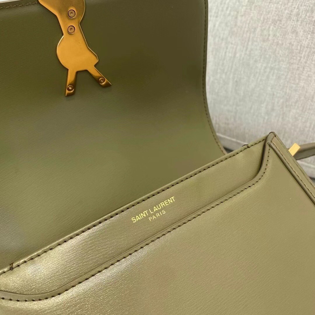 Saint Laurent Solferino Small Bag In Khaki Calfskin 974