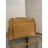 Saint Laurent Loulou Medium Bag In Brown Suede Leather 963
