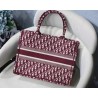 Dior Small Book Tote Bag In Bordeaux Oblique Canvas 226