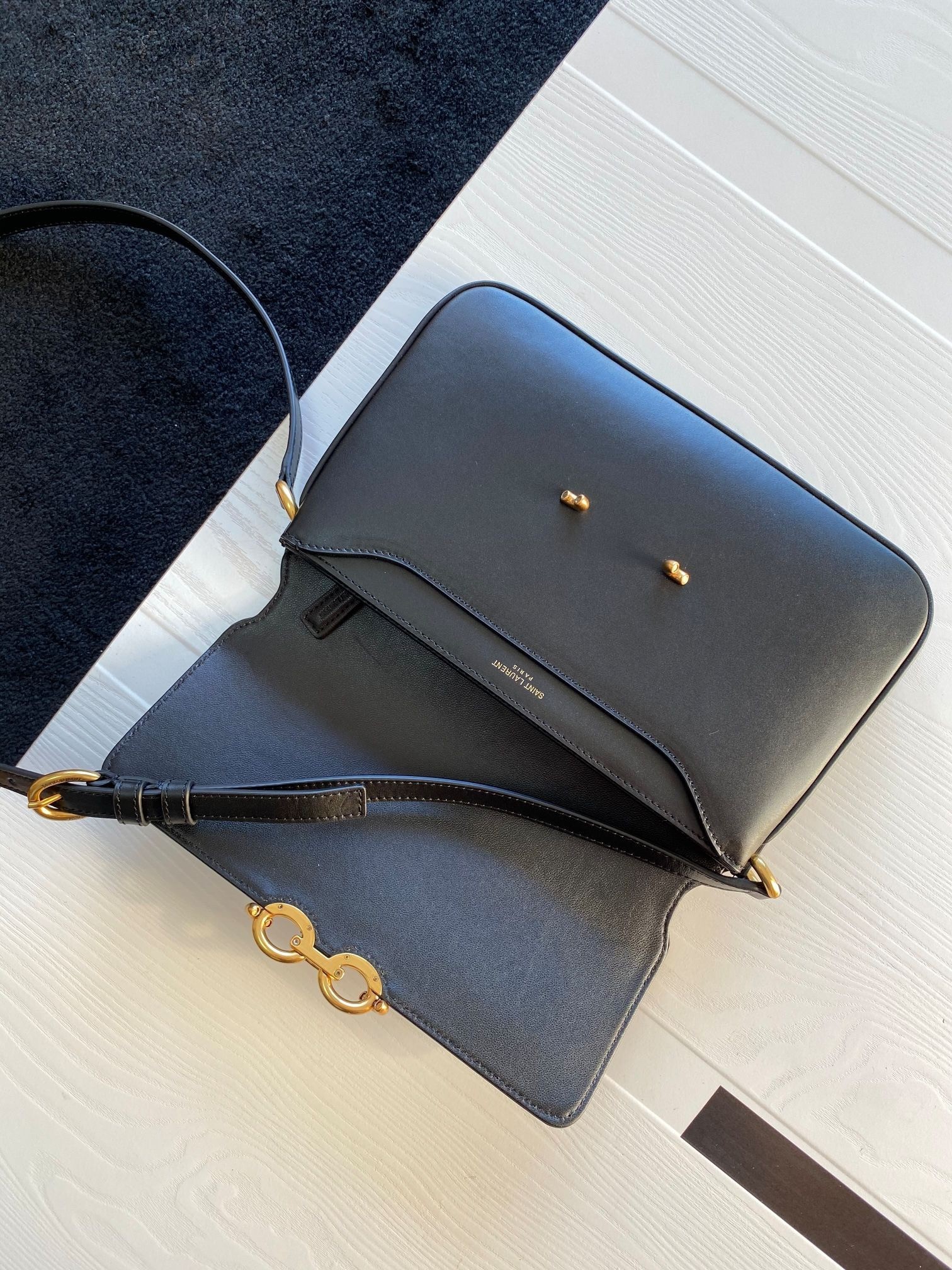 Saint Laurent Le Maillon Bag In Black Calfskin 404