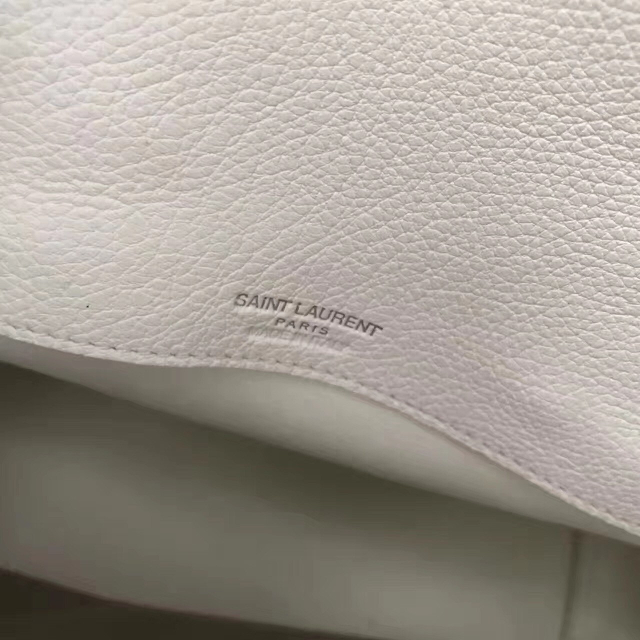 Saint Laurent Small Sac de Jour Souple Bag In White Grained Leather 446