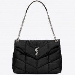 Saint Laurent Loulou Puffer Medium Bag In Black Lambskin 007