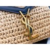 Saint Laurent Cassandra Mini Top Handle Bag In Raffia 822
