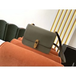 Saint Laurent Carre Satchel Bag In Olive Leather 873