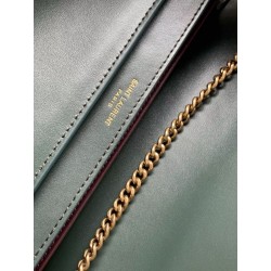 Saint Laurent Dark Green Cassandra Monogram Clasp Bag 219