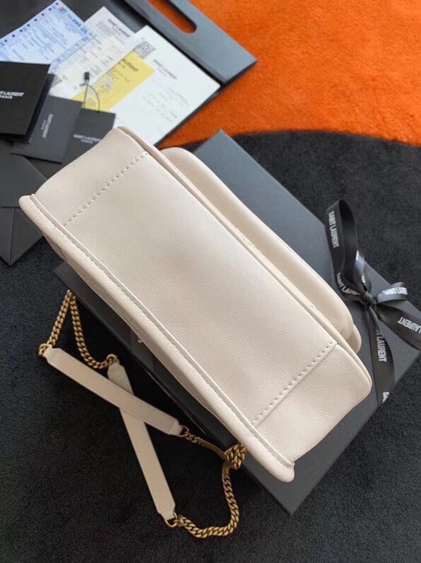 Saint Laurent Niki Baby Bag In White Lambskin 657