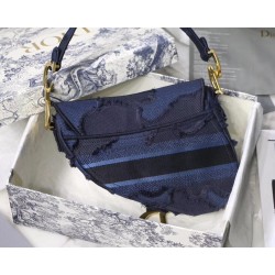 Dior Saddle Bag In Blue Camouflage Canvas 800