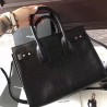 Saint Laurent Small Sac de Jour Souple Bag In Black Crocodile Leather 774