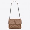 Saint Laurent Baby Niki Chain Bag In Taupe Crinkled Leather 889