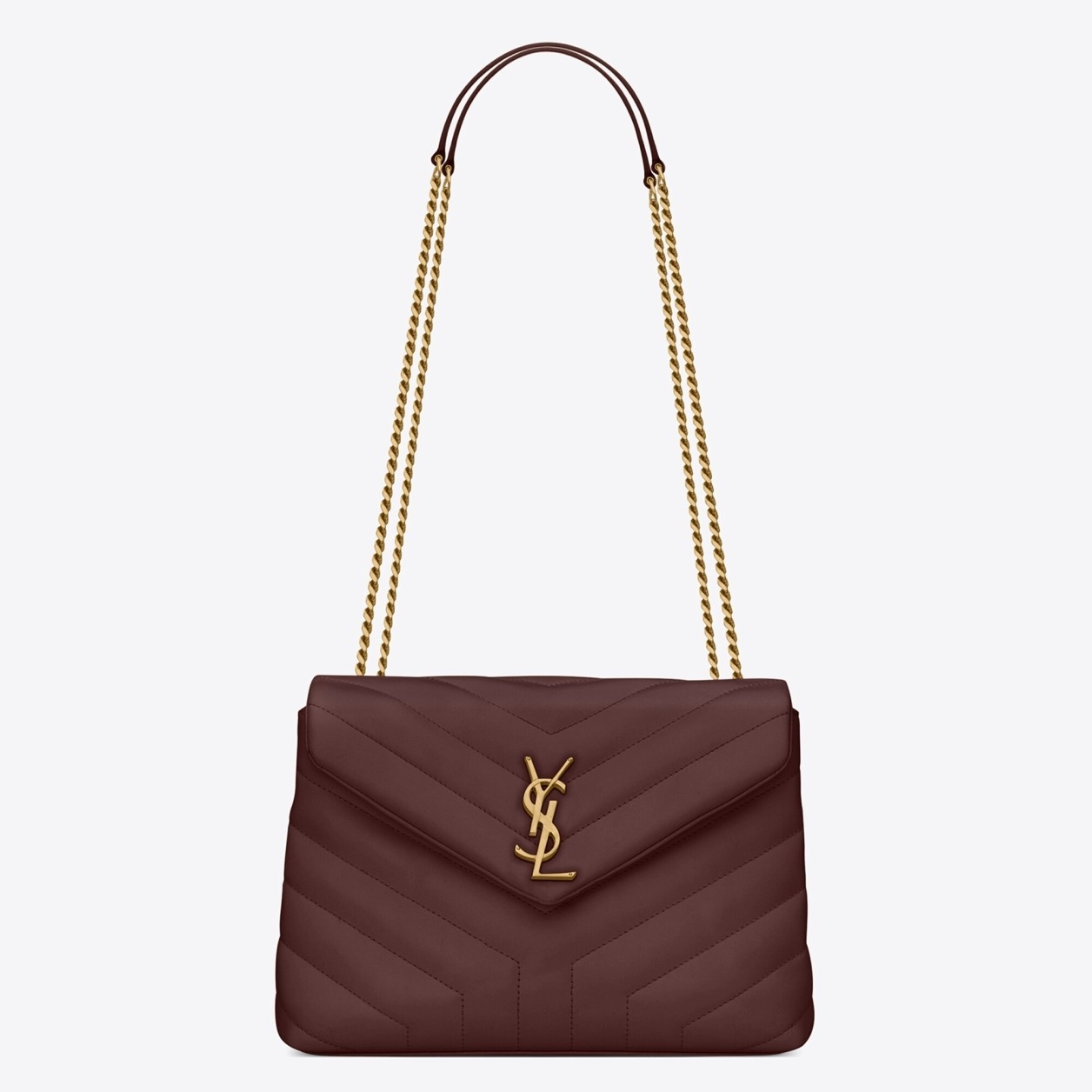 Saint Laurent Loulou Small Bag In Bordeaux Matelasse Leather 699