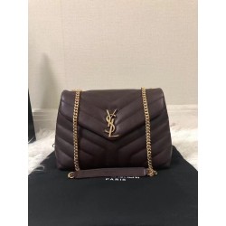 Saint Laurent Loulou Small Bag In Bordeaux Matelasse Leather 699