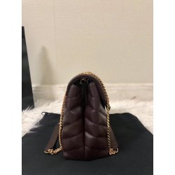 Saint Laurent Loulou Small Bag In Bordeaux Matelasse Leather 699