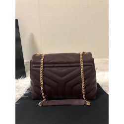 Saint Laurent Loulou Small Bag In Bordeaux Matelasse Leather 699