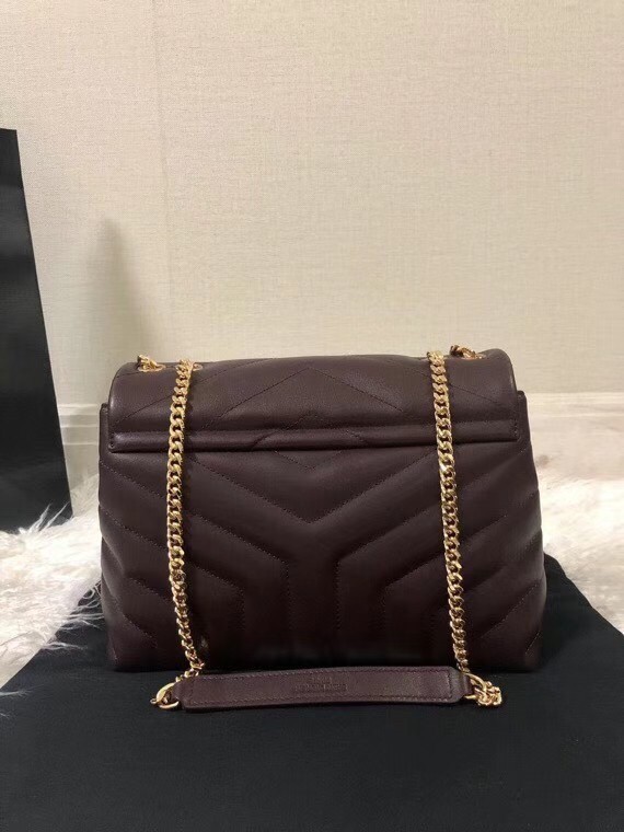 Saint Laurent Loulou Small Bag In Bordeaux Matelasse Leather 699