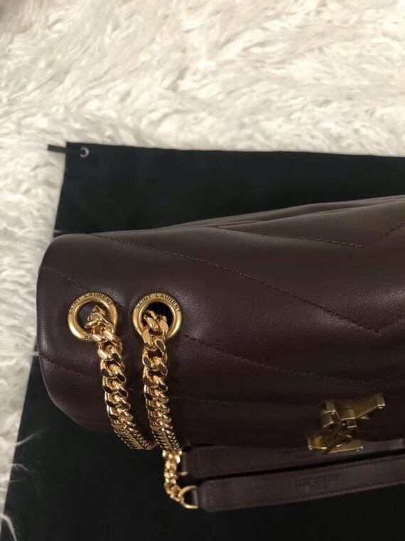 Saint Laurent Loulou Small Bag In Bordeaux Matelasse Leather 699