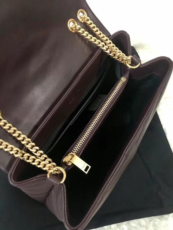 Saint Laurent Loulou Small Bag In Bordeaux Matelasse Leather 699