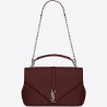 Saint Laurent College Large Bag In Bordeaux Matelasse Leather 710