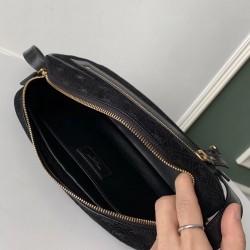 Saint Laurent Monogram All Over Camera Bag In Black Suede 771