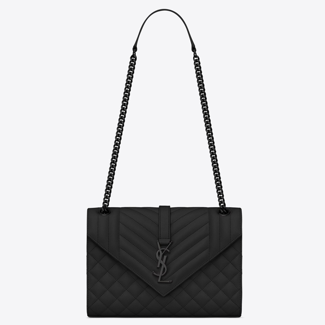 Saint Laurent Medium Envelope All Black Bag 804