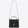 Saint Laurent Cassandra Medium Bag In Black Grained Leather 873
