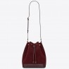 Saint Laurent Monogram All Over Bucket Bag In Bordeaux Suede 982