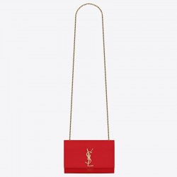 Saint Laurent Small Kate Bag In Red Grained Leather 997