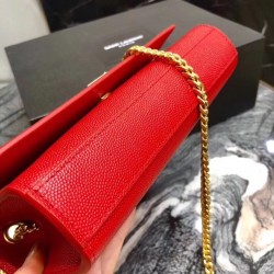 Saint Laurent Small Kate Bag In Red Grained Leather 997
