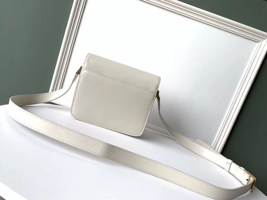 Saint Laurent LE 61 Small Saddle Bag In White Leather 055