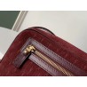 Saint Laurent Monogram All Over Camera Bag In Bordeaux Suede 111