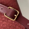 Saint Laurent Monogram All Over Camera Bag In Bordeaux Suede 111