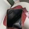 Saint Laurent Monogram All Over Camera Bag In Bordeaux Suede 111