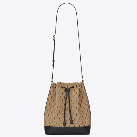 Saint Laurent Monogram All Over Bucket Bag In Canvas 153