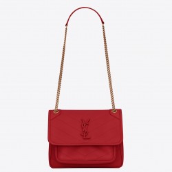 Saint Laurent Niki Baby Bag In Red Lambskin 840