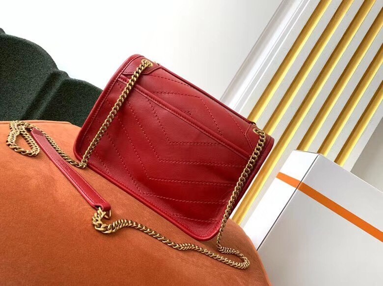 Saint Laurent Niki Baby Bag In Red Lambskin 840