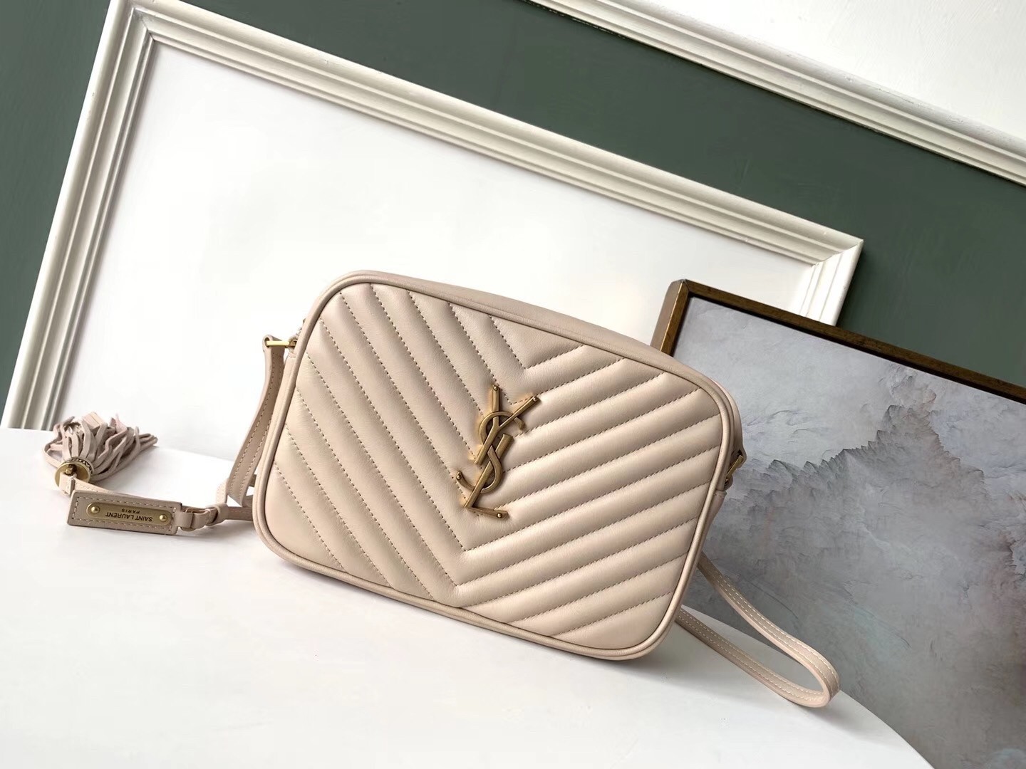 Saint Laurent Lou Camera Bag In Light Pink Leather 895