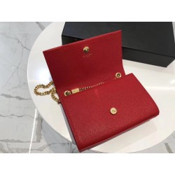 Saint Laurent Small Kate Tassel Bag In Red Grained Leather 691