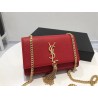 Saint Laurent Small Kate Tassel Bag In Red Grained Leather 691