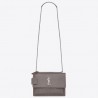 Saint Laurent Sunset Medium Bag In Grey Crocodile Embossed Leather 720