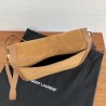 Saint Laurent Solferino Medium Soft Bag In Brown Suede 739