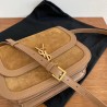 Saint Laurent Solferino Medium Soft Bag In Brown Suede 739