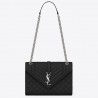 Saint Laurent Medium Envelope Bag In Noir Grained Leather 787