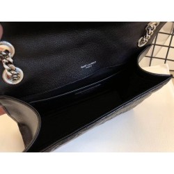 Saint Laurent Medium Envelope Bag In Noir Grained Leather 787
