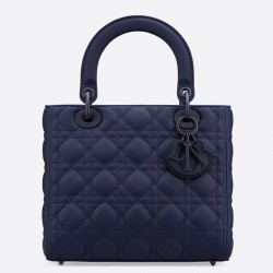 Dior Medium Lady Dior Bag In Indigo Blue Ultra Matte Calfskin 935