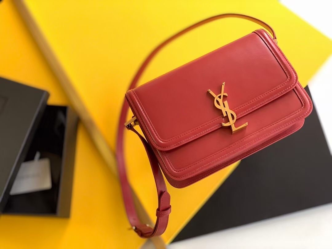 Saint Laurent Solferino Medium Bag In Red Calfskin 885