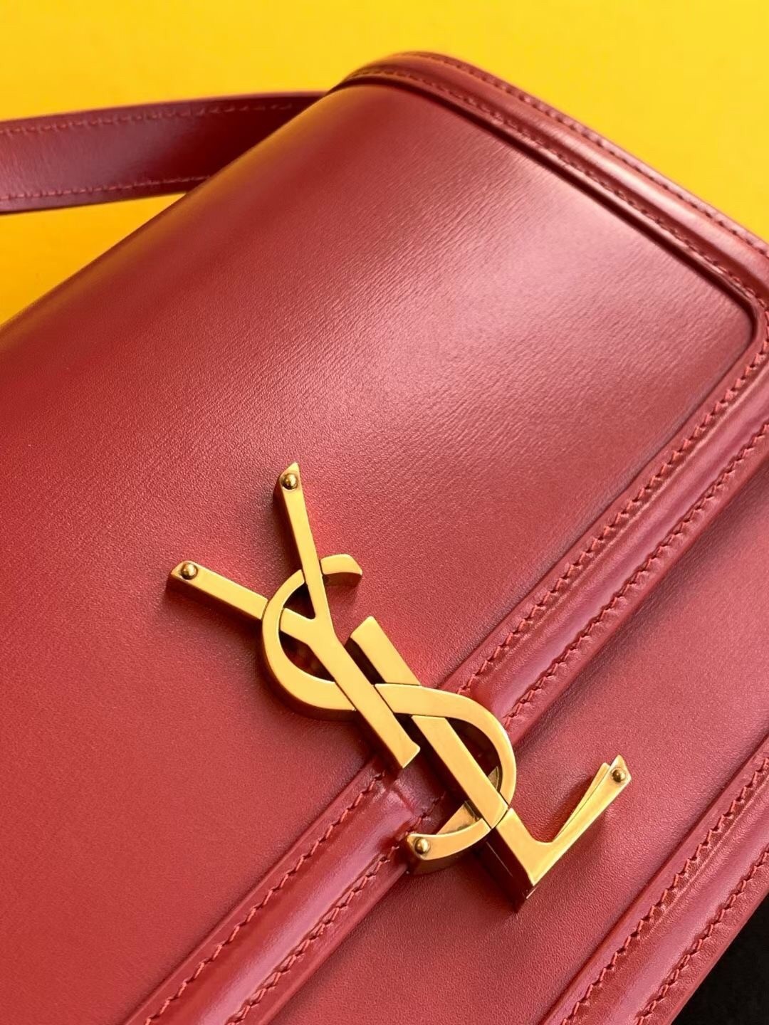 Saint Laurent Solferino Medium Bag In Red Calfskin 885