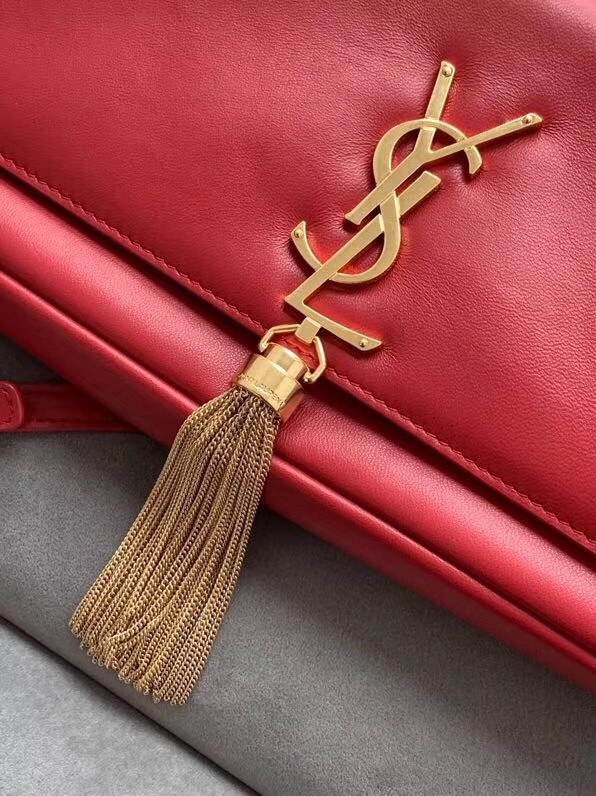 Saint Laurent Kate 99 Shoulder Bag In Red Lambskin 943