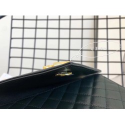 Saint Laurent Medium Envelope Bag In Dark Green Grained Leather 968