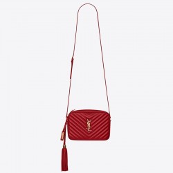 Saint Laurent Lou Camera Bag In Red Leather 548