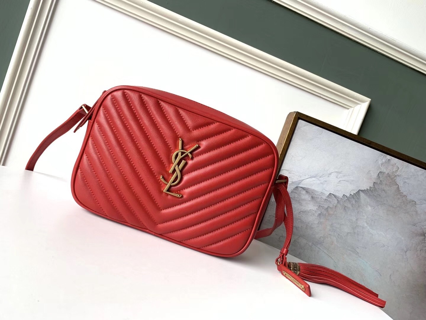 Saint Laurent Lou Camera Bag In Red Leather 548